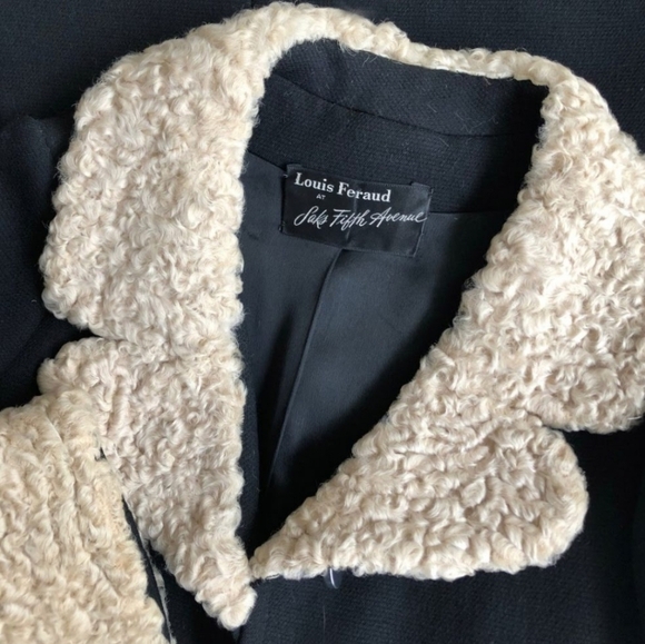 VTG 60s Louis Féraud Wool and Astrakhan Coat - Picture 3 of 7